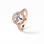 2.10 CT Cushion Cut Pave & Halo Style Moissanite Engagement Ring 14