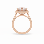 2.10 CT Cushion Cut Pave & Halo Style Moissanite Engagement Ring 9