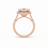 2.10 CT Cushion Cut Pave & Halo Style Moissanite Engagement Ring 9