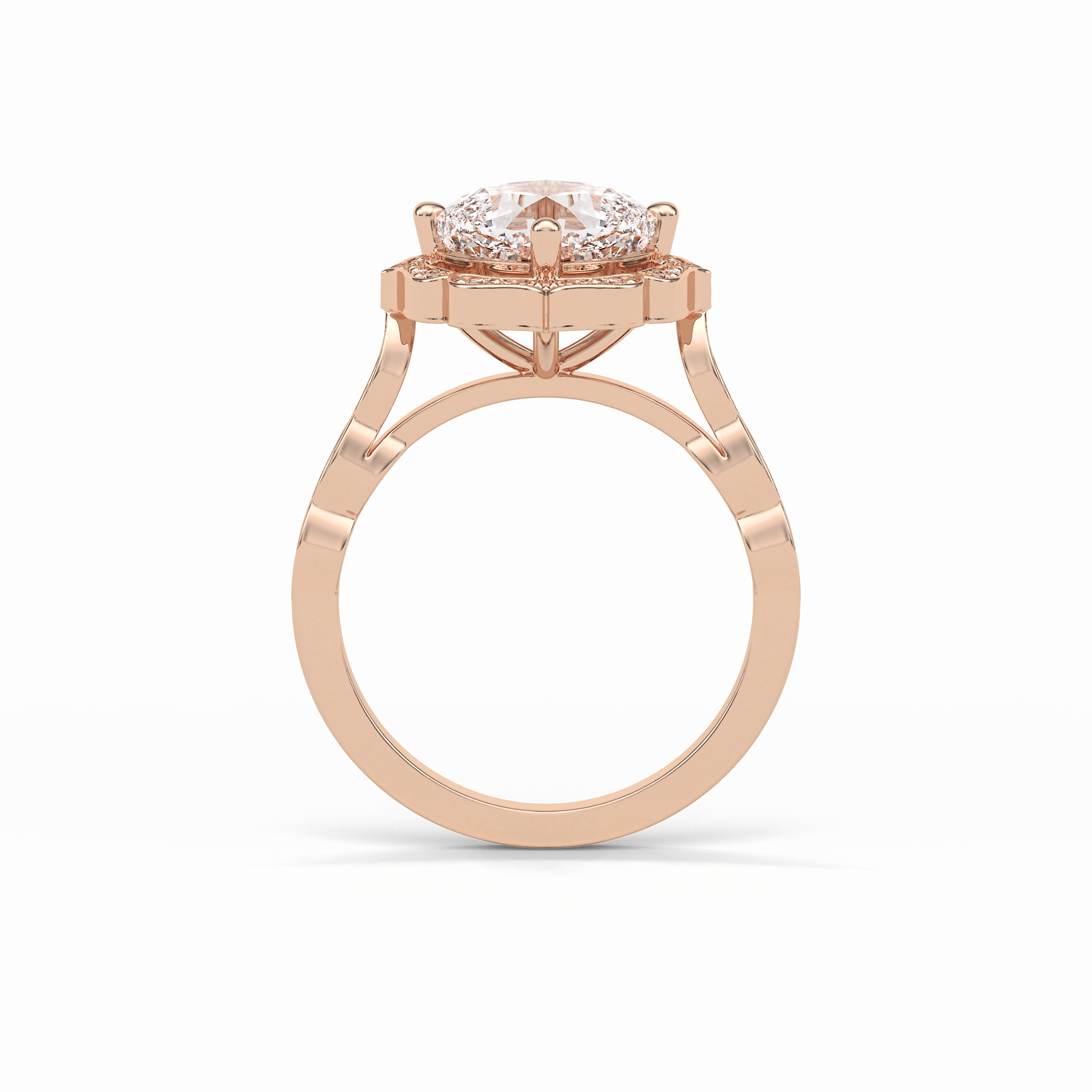 2.10 CT Cushion Cut Pave & Halo Style Moissanite Engagement Ring 9
