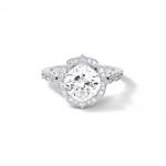2.10 CT Cushion Cut Pave & Halo Style Moissanite Engagement Ring 1