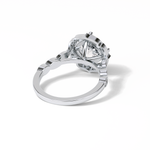 2.10 CT Cushion Cut Pave & Halo Style Moissanite Engagement Ring 7