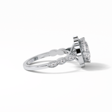 2.10 CT Cushion Cut Pave & Halo Style Moissanite Engagement Ring 6
