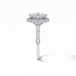 2.10 CT Cushion Cut Pave & Halo Style Moissanite Engagement Ring 4
