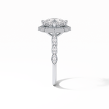 2.10 CT Cushion Cut Pave & Halo Style Moissanite Engagement Ring 4