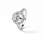 2.10 CT Cushion Cut Pave & Halo Style Moissanite Engagement Ring 5