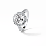 2.10 CT Cushion Cut Pave & Halo Style Moissanite Engagement Ring 5