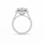 2.10 CT Cushion Cut Pave & Halo Style Moissanite Engagement Ring 3