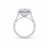 2.10 CT Cushion Cut Pave & Halo Style Moissanite Engagement Ring 3