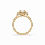 1.25 CT Round Cut Pave & Halo Style Moissanite Engagement Ring 13