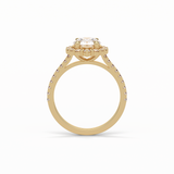 1.25 CT Round Cut Pave & Halo Style Moissanite Engagement Ring 13