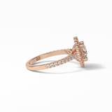 1.25 CT Round Cut Pave & Halo Style Moissanite Engagement Ring 16