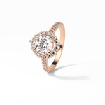 1.25 CT Round Cut Pave & Halo Style Moissanite Engagement Ring 11