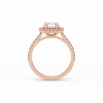 1.25 CT Round Cut Pave & Halo Style Moissanite Engagement Ring 12
