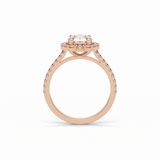 1.25 CT Round Cut Pave & Halo Style Moissanite Engagement Ring 12