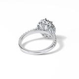 1.25 CT Round Cut Pave & Halo Style Moissanite Engagement Ring 7
