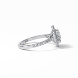 1.25 CT Round Cut Pave & Halo Style Moissanite Engagement Ring 3