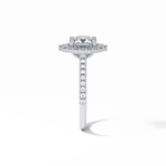 1.25 CT Round Cut Pave & Halo Style Moissanite Engagement Ring 4