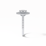 1.25 CT Round Cut Pave & Halo Style Moissanite Engagement Ring 4