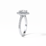 1.25 CT Round Cut Pave & Halo Style Moissanite Engagement Ring 5