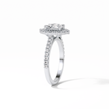 1.25 CT Round Cut Pave & Halo Style Moissanite Engagement Ring 5