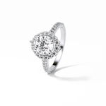 1.25 CT Round Cut Pave & Halo Style Moissanite Engagement Ring 6