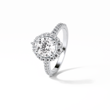 1.25 CT Round Cut Pave & Halo Style Moissanite Engagement Ring 6