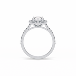 1.25 CT Round Cut Pave & Halo Style Moissanite Engagement Ring 2