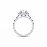 1.25 CT Round Cut Pave & Halo Style Moissanite Engagement Ring 2
