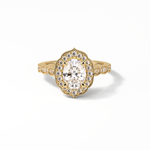 1.31 CT Oval Cut Pave & Halo Style Moissanite Engagement Ring 8