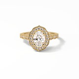 1.31 CT Oval Cut Pave & Halo Style Moissanite Engagement Ring 8