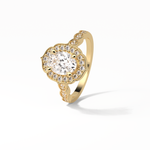 1.31 CT Oval Cut Pave & Halo Style Moissanite Engagement Ring 18