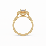 1.31 CT Oval Cut Pave & Halo Style Moissanite Engagement Ring 19