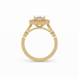 1.31 CT Oval Cut Pave & Halo Style Moissanite Engagement Ring 19