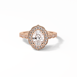 1.31 CT Oval Cut Pave & Halo Style Moissanite Engagement Ring 15