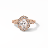 1.31 CT Oval Cut Pave & Halo Style Moissanite Engagement Ring 15