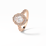 1.31 CT Oval Cut Pave & Halo Style Moissanite Engagement Ring 14