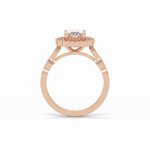 1.31 CT Oval Cut Pave & Halo Style Moissanite Engagement Ring 9