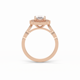 1.31 CT Oval Cut Pave & Halo Style Moissanite Engagement Ring 9