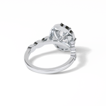 1.31 CT Oval Cut Pave & Halo Style Moissanite Engagement Ring 6