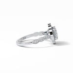 1.31 CT Oval Cut Pave & Halo Style Moissanite Engagement Ring 7