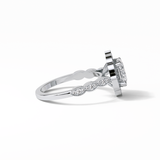 1.31 CT Oval Cut Pave & Halo Style Moissanite Engagement Ring 7
