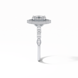 1.31 CT Oval Cut Pave & Halo Style Moissanite Engagement Ring 5