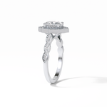 1.31 CT Oval Cut Pave & Halo Style Moissanite Engagement Ring 2