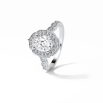 1.31 CT Oval Cut Pave & Halo Style Moissanite Engagement Ring 3