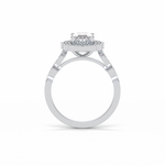 1.31 CT Oval Cut Pave & Halo Style Moissanite Engagement Ring 4