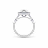 1.31 CT Oval Cut Pave & Halo Style Moissanite Engagement Ring 4