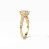 1.91 CT Oval Cut Pave & Halo Style Moissanite Engagement Ring 18
