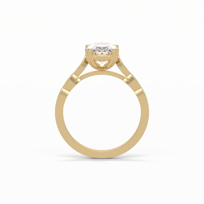 1.91 CT Oval Cut Pave & Halo Style Moissanite Engagement Ring