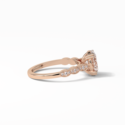 1.91 CT Oval Cut Pave & Halo Style Moissanite Engagement Ring